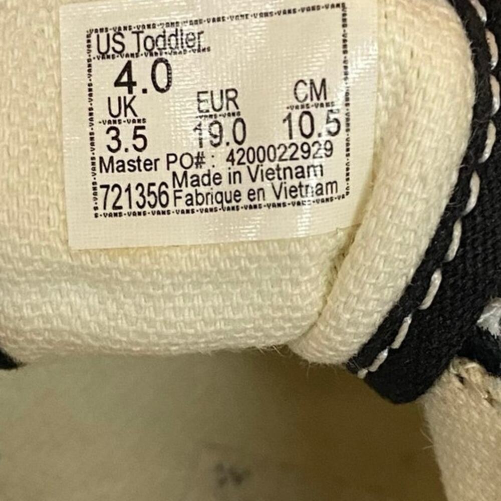 Vans Toddler Old Skool V Checkerboard Black White Sneakers Shoe Size 4 - Picture 9 of 9